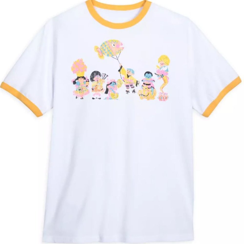 NWT Disney It's a Small World Ringer T-Shirt for Adults Disney 50th Anniversary